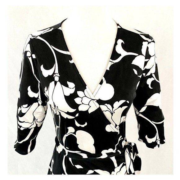 White House Black Market Silk Wrap Mini Dress - Picture 3 of 8